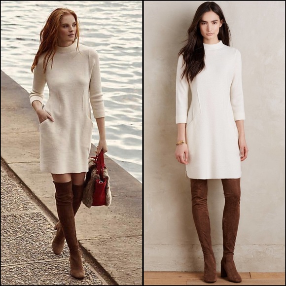 Anthropologie Dresses & Skirts - NWT Boiled Wool Mock-Neck Dress Anthropologie
